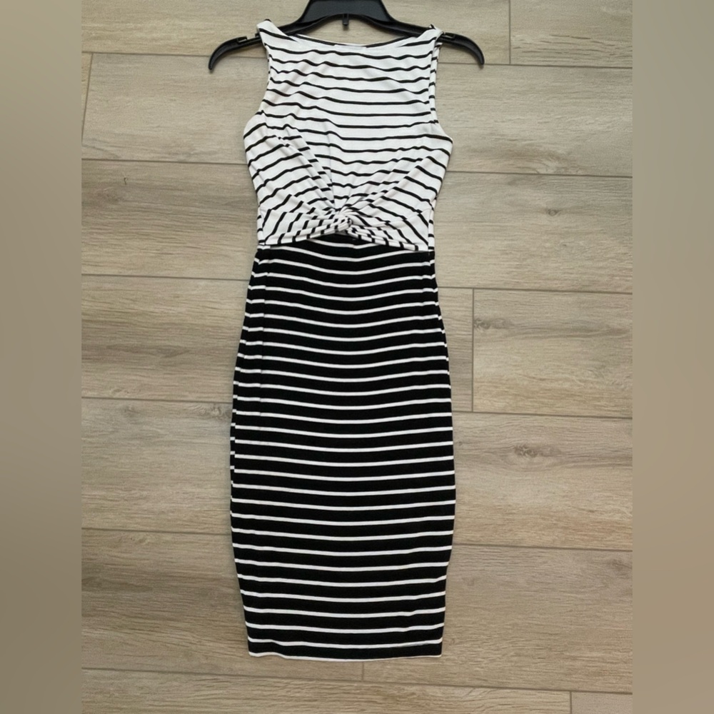 Bailey 44 Anthropologie rabbit hole Black & White Striped Dress size XS